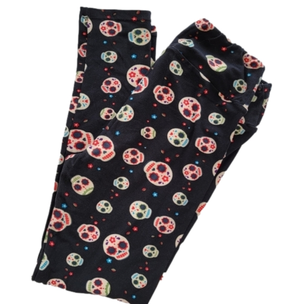 LuLaRoe☆ Sugar Skull Leggings EUC